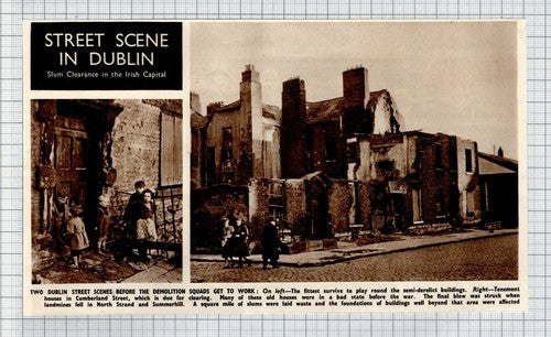 Dublin Ireland Cumberland Street Slum Clearance  - 1950 Clipping