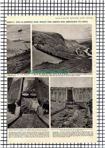 Claerwen Dam Birmingham Water Supply - 1952 Article