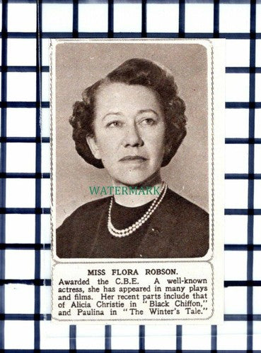C6399) Miss Flora Robson Actress  - 1952 Cutting