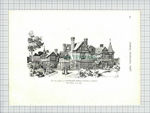 The Firs Epsom J Hatchard-Smith Architect - 1898 Cutting / Print