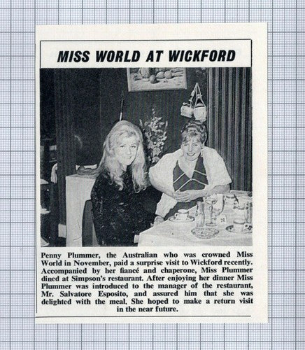 (5301) Penny Plummer Australia Miss World Wickford Essex Esposito - 1969 Clip