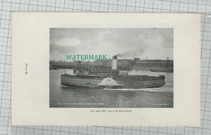 C1462) The HUGH BELL Steam Ferry Middlesbrough - c.1960s Paper Cutting