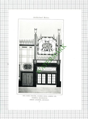 The Cameo Theatre Charing Cross London Robert Atkinson - c.1927 Book Print