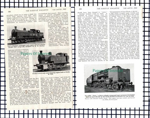 (6748) Sir Henry Fowler LMSR Railway Engineer  - 1942 Article