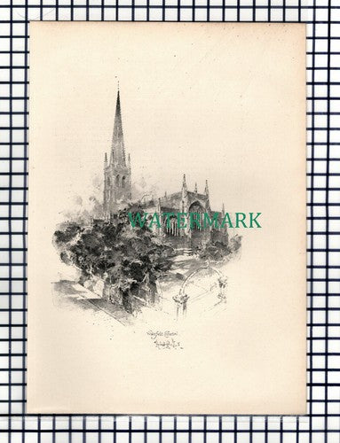(545) Wakefield Cathedral -  c.1900 Book Print