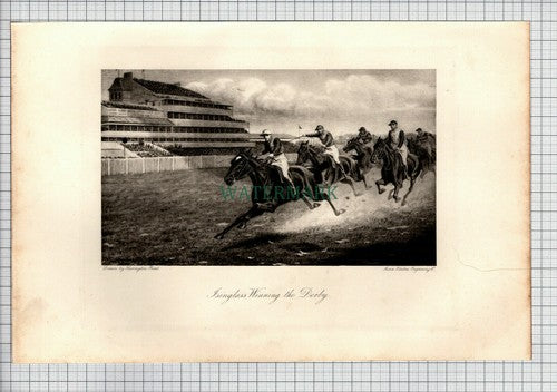 Harrington Bird ISINGLASS Horse Derby Winner - 1898 Print