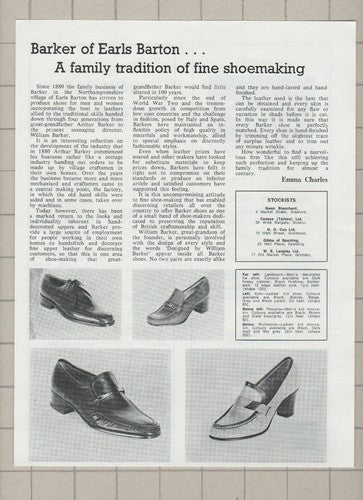 Barkers of Earls Barton Shoe Making - 1979 Article / Print