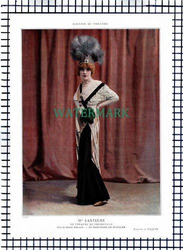 X1558) Mlle Monna Delza Actress Theatre Du Gymnase  - 1910 Print
