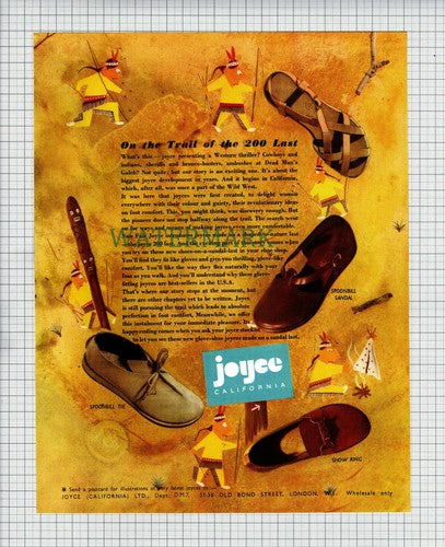 X1821) Joyce California Shoes ADVERT - c.1952