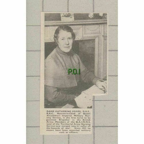Dame Katherine Jones  Queen Alexandra's Imperial Nursing Service  1940s Cutting