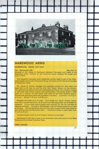 C6820) Haworth Old Hall / Harewood Arms Harewood Leeds James Storey  -  Cutting