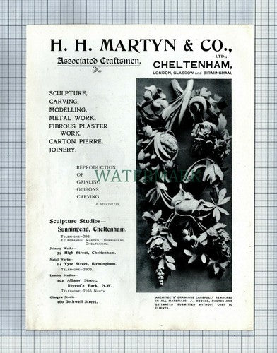 (7125) HH Martyn & Co Cheltenham / Warings Waring And Gillow Advert  1906 Print