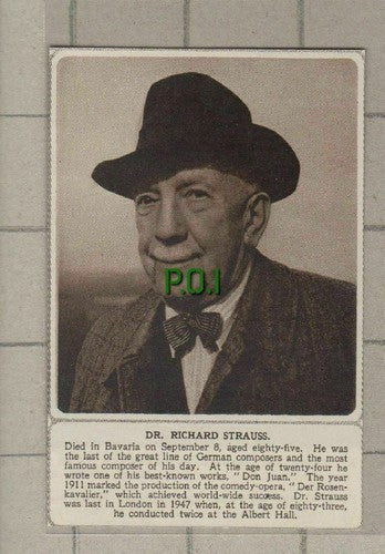(C615) Dr Richard Strauss Composer Obituary  - 1949 Clip