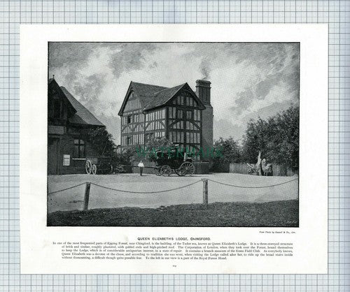 X1893) Queen Elizabeth's Lodge Chingford / Lambeth Palace  - c.1900 Book Print