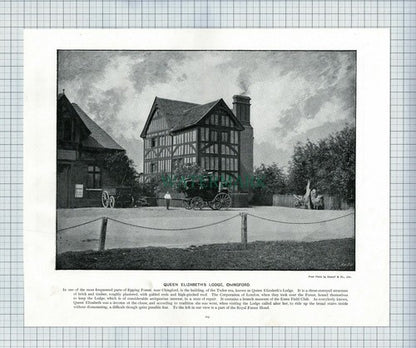 X1893) Queen Elizabeth's Lodge Chingford / Lambeth Palace  - c.1900 Book Print