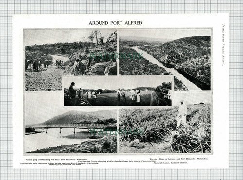 X1844) SOUTH AFRICA Port Alfred Ghio Bridge Bathurst -    1932 Cutting / Print
