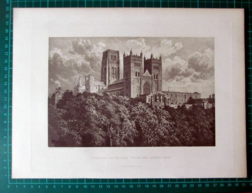 X1049) Durham Cathedral England - c.1895 Print