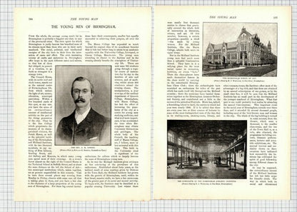 Birmingham Rev JH Jowett Mason College Midland Institute -  1896 Article