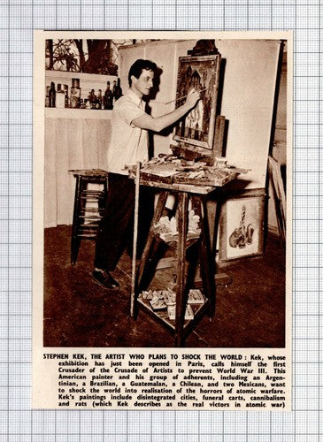 Stephen Kek Artist Crusade of Artists Paris  -    1950 News Clipping