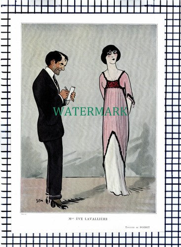 X1555) Mlle Eve Lavalliere - 1910 Print