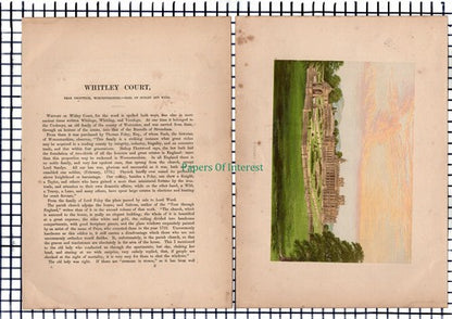 (6682) Whitley Court Droitwich  - c.1880 Print & Article