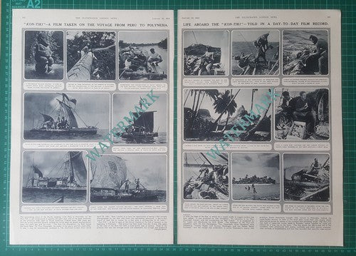 Peru To Polynesia On Raft KON TIKI Thor Heyerdahl Pacific - 1952 Article / Print
