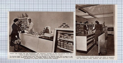 (5590) New Shopping System Supermarkets Self Service Food Shop  -  1949 Clip