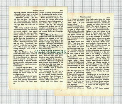 (6216) Sichon Siv Cambodia White House America  - 1991 Article