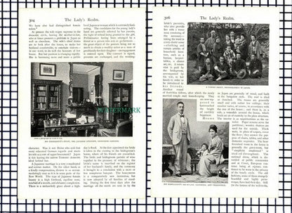 Society In Japan Baroness Hyashi Japanese Minister   - c.1900 Article / Print
