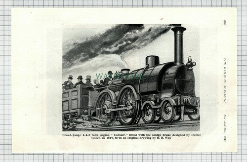 C7694) Railway Engine CORSAIR  Daniel Gooch  - 1947 Cutting