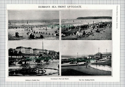 X1836) Durban Sea Front South Africa - 1932 Cutting