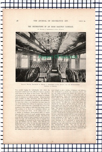 Messrs Sibthorpe & Son Dublin South Western Railway Ireland -1899 Article/ Print