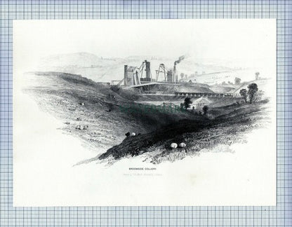 PITTINGTON BROOMSIDE COLLIERY MINE MINING PRINT 1987 (X1706)