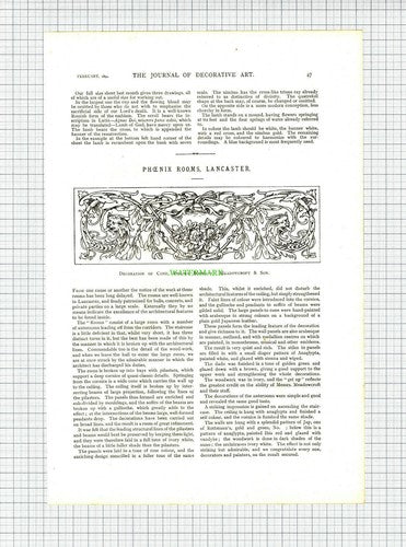X751) Phoenix Rooms Lancaster J Meadowcroft & Son  - 1894 Article