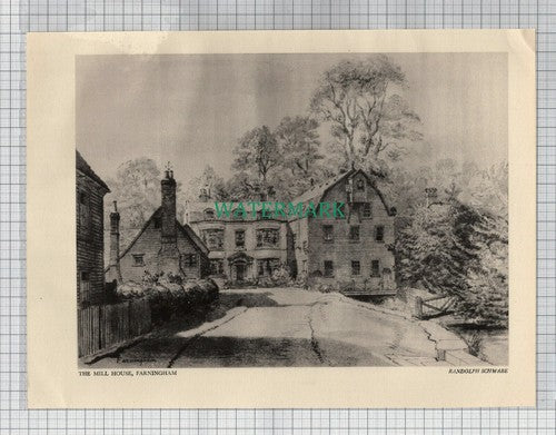 (8587) The Mill House Farningham Randolph Schwabe - 1948 Print / Cutting