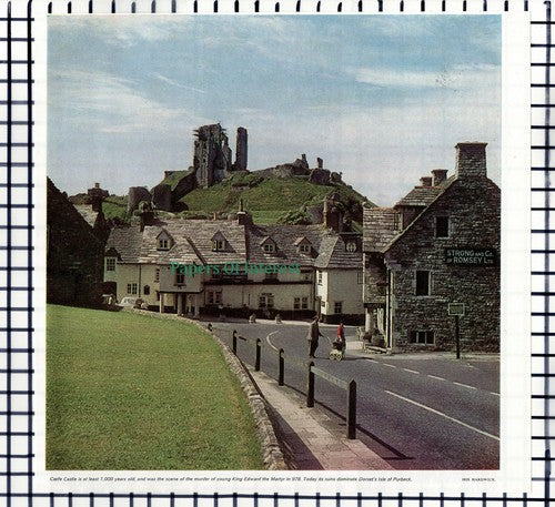 X1390) Greyhound Hotel Corfe Castle Dorset - 1971 Cutting