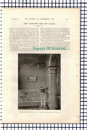 X1153) Mr G W Bradley Christchurch New Zealand   - 1899 Article