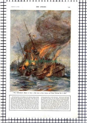 Coronel SCHARNHORST Ship HMS MONMOUTH Great War WW1   - 1919 Article