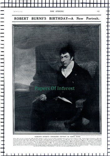 Robert BURNS   - 1914 Article / Print