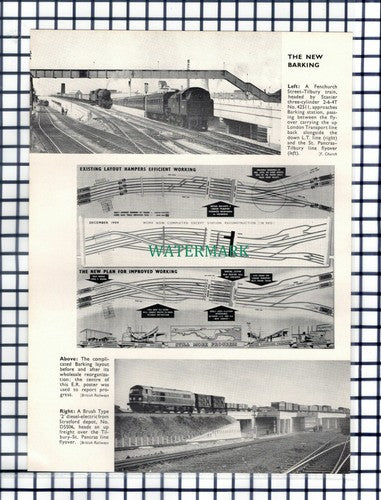 Barking Railway Station  - 1961 Cutting / Print