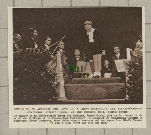 C260) Pierino Gamba Child Conductor Empress Hall Earl's Court - 1949