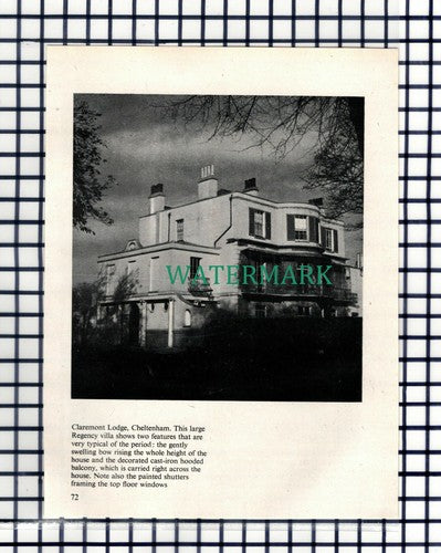 Claremont Lodge Cheltenham - c.1948 Cutting / Print
