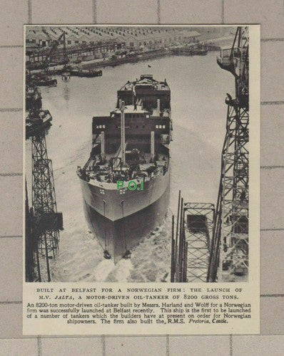 C1864) Launch of MV JALTA Oil Tanker Harland & Wolff Belfast  - 1948 Clip