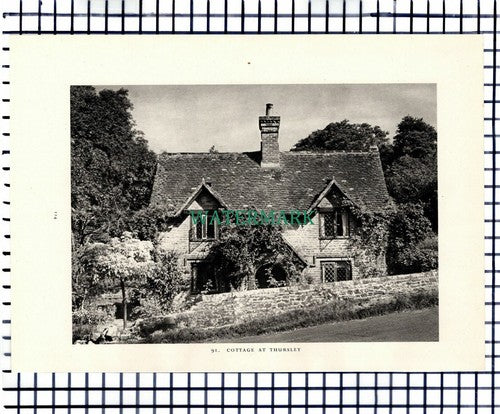(7438) Thursley Cottage Surrey - 1949 Print / Cutting