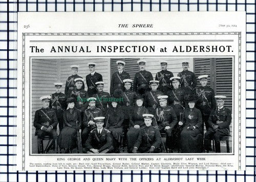 (6977) Aldershot Inspection General Robb Rice Derek Keppel Trefusis 1914 Cutting