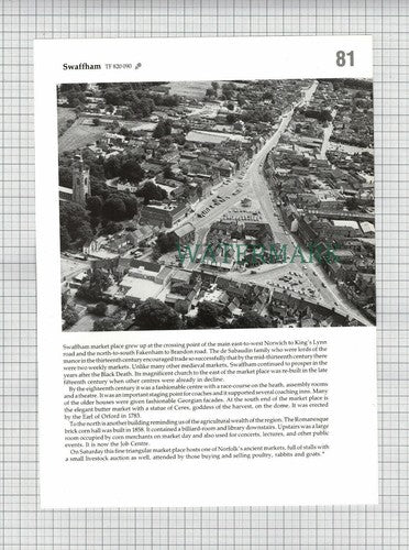 (8496) Swaffham Norfolk  / Burnham Market - c.1980s Cutting
