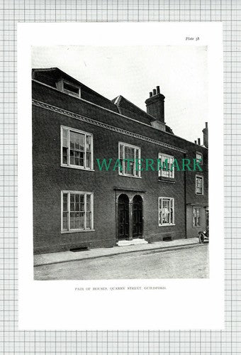 (6580) Quarry Street Guildford Houses - c.1980s Book Print