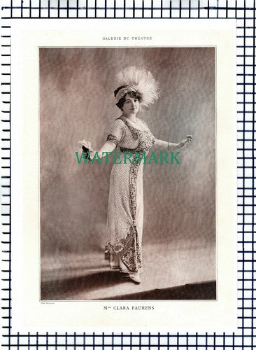 Mlle Clara Faurens Actress - 1910 Print