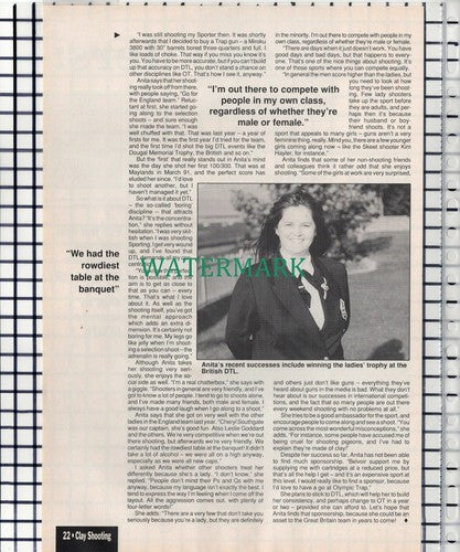 (57)   Anita North   Clay Pigeon Shooting DTL  -  Vintage Magazine Article