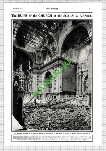Church Of The Scalzi Venice Austrian Attack World War One - 1915 Article / Print